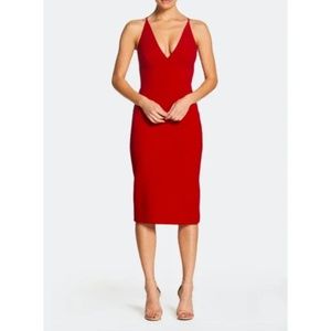 Dress the Population Lyla Crepe Midi Dress Size XS